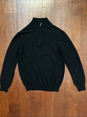 Mantovani Studio 100% Italian Cashmere Men's Zip-Front Mock Neck Sweater, Size L